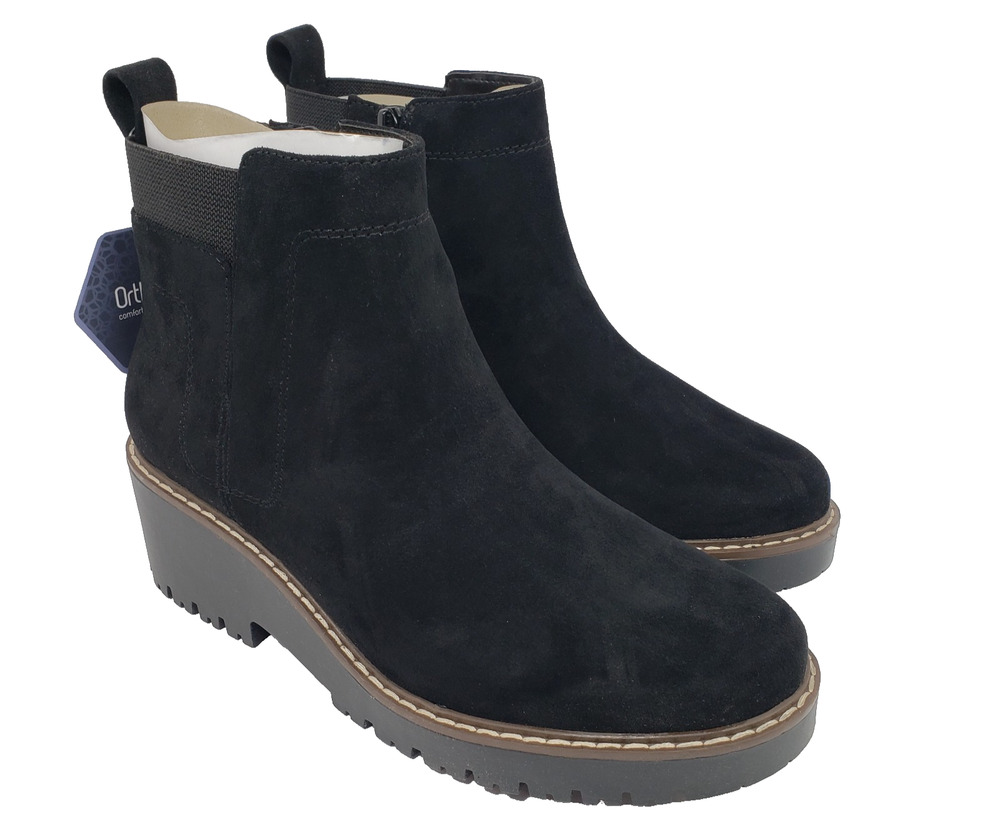 Sonoma Goods For Life Hadley Womens Size 8 W Black Zip Chunky Ankle Bootie Boots